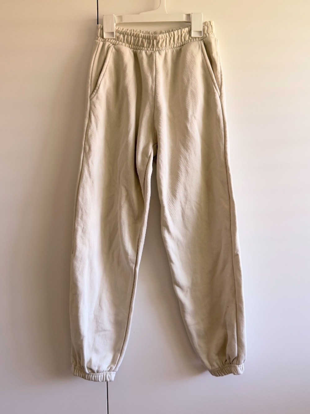 Zara Youth Girls Ivory Light Beige Jogger Sweatpants